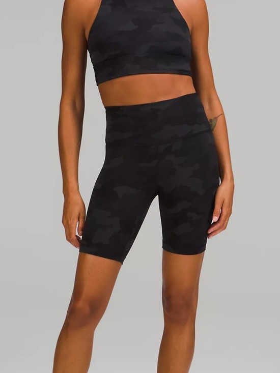 lululemon athletica Pants - High-Rise Black Camo Bike Shorts